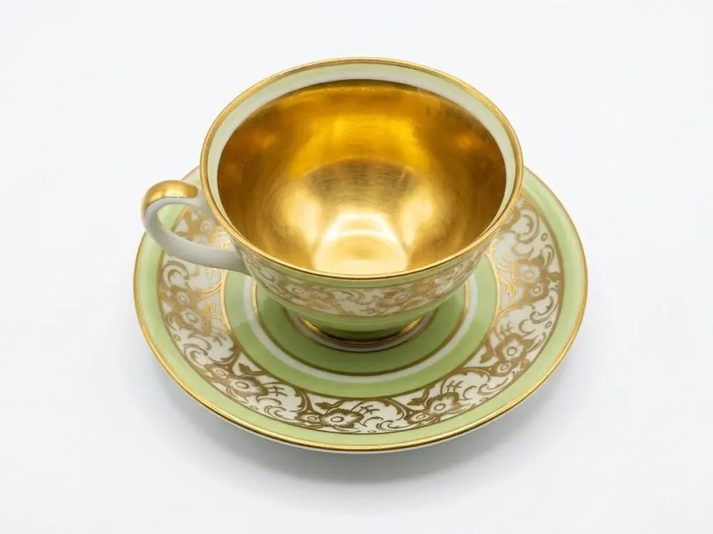 Vintage Reichenbach German Porcelain Teacup and Saucer Set with Original Box